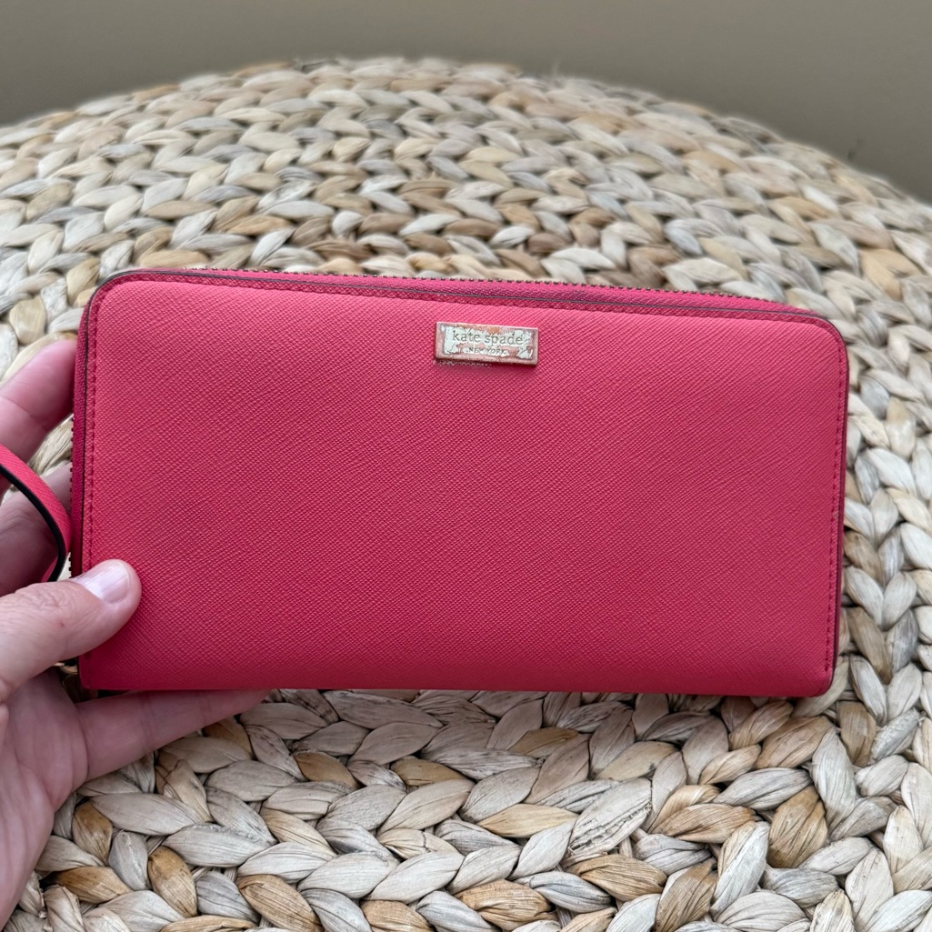 Kate Spade Coral Full Size Zip Around Wallet